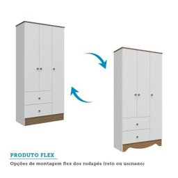 Quarto de Bebê com Guarda Roupa 3 Portas e Cômoda 3 Gavetas Pirueta - 9