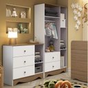 Ver imagem 2 de Quarto de Bebê com Guarda Roupa 3 Portas e Cômoda 3 Gavetas Pirueta