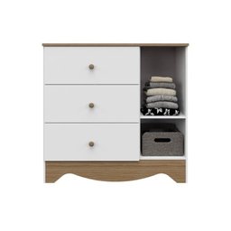 Quarto de Bebê com Guarda Roupa 3 Portas e Cômoda 3 Gavetas Pirueta - 4