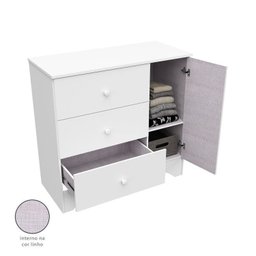 Quarto de Bebê com Cômoda 3 Gavetas e Guarda Roupa 3 Portas Pirueta - 6