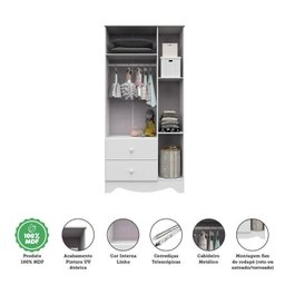 Quarto de Bebê com Cômoda 3 Gavetas e Guarda Roupa 3 Portas Pirueta - 11