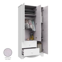 Quarto de Bebê com Cômoda 3 Gavetas e Guarda Roupa 3 Portas Pirueta - 5