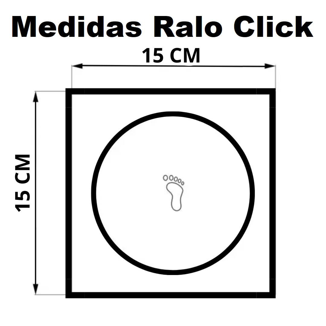Kit C/4 Ralo Inox para Piso Click Cromado 15x15 Cm - 5