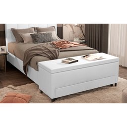 Puff Baú Sapateira Solteiro 96x50x48cm Móveis Digital - 2 Puff Baú Sapateira Solteiro 96x50x48cm Móveis Digital - 2