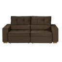 Ver imagem 3 de Sofá Baú Retrátil e Reclinável 4 Lugares 220cm Veludo La Plata Yescasa