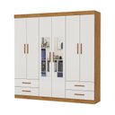 Ver imagem 3 de Guarda-Roupa 6 Portas 4 Gavetas com Espelho Infantil Perola Off White/Cinamomo