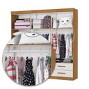 Ver imagem 7 de Guarda-Roupa 6 Portas 4 Gavetas com Espelho Infantil Perola Off White/Cinamomo