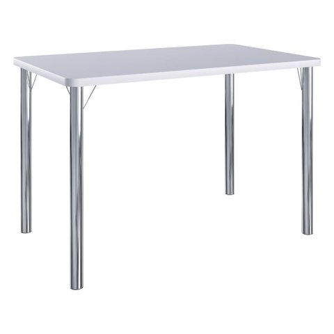 Mesa de Jantar Retangular 4 Lugares Multimóveis CR50269 Cromado/Branco