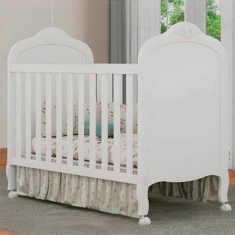 Kit Berço com Cômoda Peroba Elô Branco Quarto Infantil