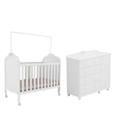 Ver imagem 7 de Kit Berço com Cômoda Peroba Elô Branco Quarto Infantil