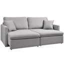 Ver imagem 4 de Sofá 3 Lugares Retrátil Reclinável para Sala de Estar 220cm Send K01 Linho Soft Cinza - Lyam Decor