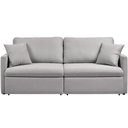 Ver imagem 2 de Sofá 3 Lugares Retrátil Reclinável para Sala de Estar 220cm Send K01 Linho Soft Cinza - Lyam Decor
