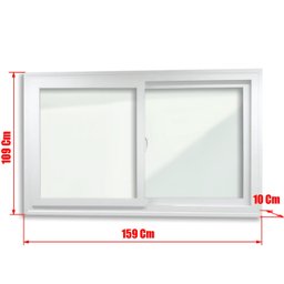 Janela de PVC Acustica Sobrepor 100x150cm com 2 Folhas e Vidro Laminado ITEC Brimak - 5