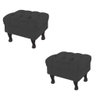 Kit 02 Puff Retro Luiz XV com Baú Suede Cinza 50 para Quarto - 1
