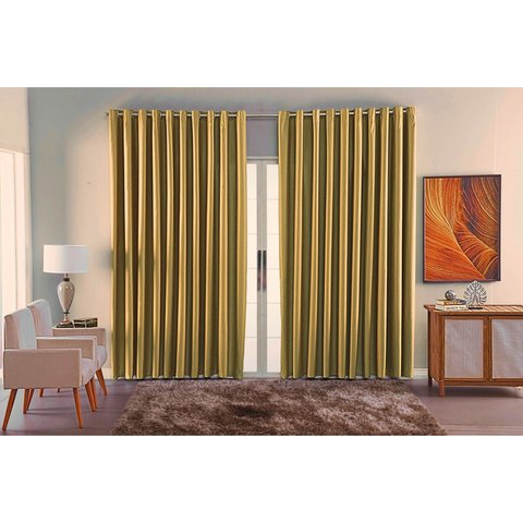 Cortina para Sala Quarto Blackout Tecido 6,00x2,80 Ellegance:caramelo