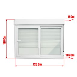 Janela de PVC Integrada 120x120cm 2 Folhas com Vidro Liso e Cremona ITEC Brimak - 7