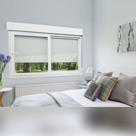 Janela de PVC Integrada 120x120cm 2 Folhas com Vidro Liso e Cremona ITEC Brimak