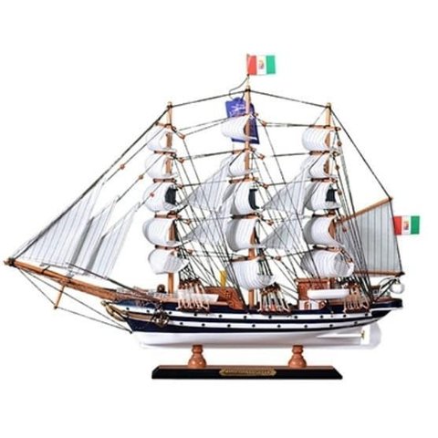 Barco Veleiro Escuna de Madeira Amerigo Vespucci Replica 65 Cm - 65x47cm