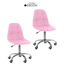 Ver imagem 2 de Cadeira Office Eiffel Botonê Ajustável Oficial Giratória - Rosa - 2