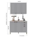 Ver imagem 4 de Cozinha 2 Peças Balcão 1,20 cm (sem Tampo) e Armário 3 Portas Titânio Fosco Amoudi