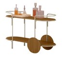 Ver imagem 2 de Carrinho Bar Órbita em Madeira Maciça Castanho Estrutura em Metal Champagne