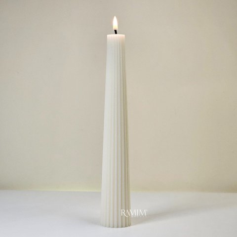 Vela Decorativa Coluna Listrada 27 Cm