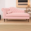 Ver imagem 1 de Recamier Divã Larissa 150cm Direito Suede:rosa-claro/liso