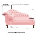 Ver imagem 3 de Recamier Divã Larissa 150cm Direito Suede:rosa-claro/liso