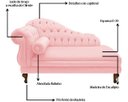 Ver imagem 3 de Recamier Divã Larissa 150cm Direito Suede:rosa-claro/liso
