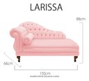 Ver imagem 4 de Recamier Divã Larissa 150cm Direito Suede:rosa-claro/liso