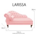 Ver imagem 4 de Recamier Divã Larissa 150cm Direito Suede:rosa-claro/liso