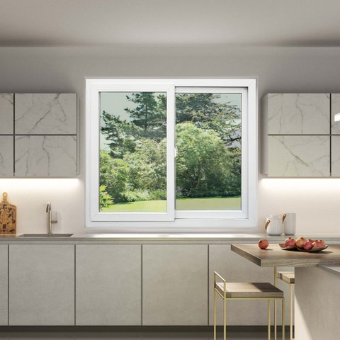 Janela de PVC 100x100cm 2 Folhas com Vidro Liso ITEC Brimak