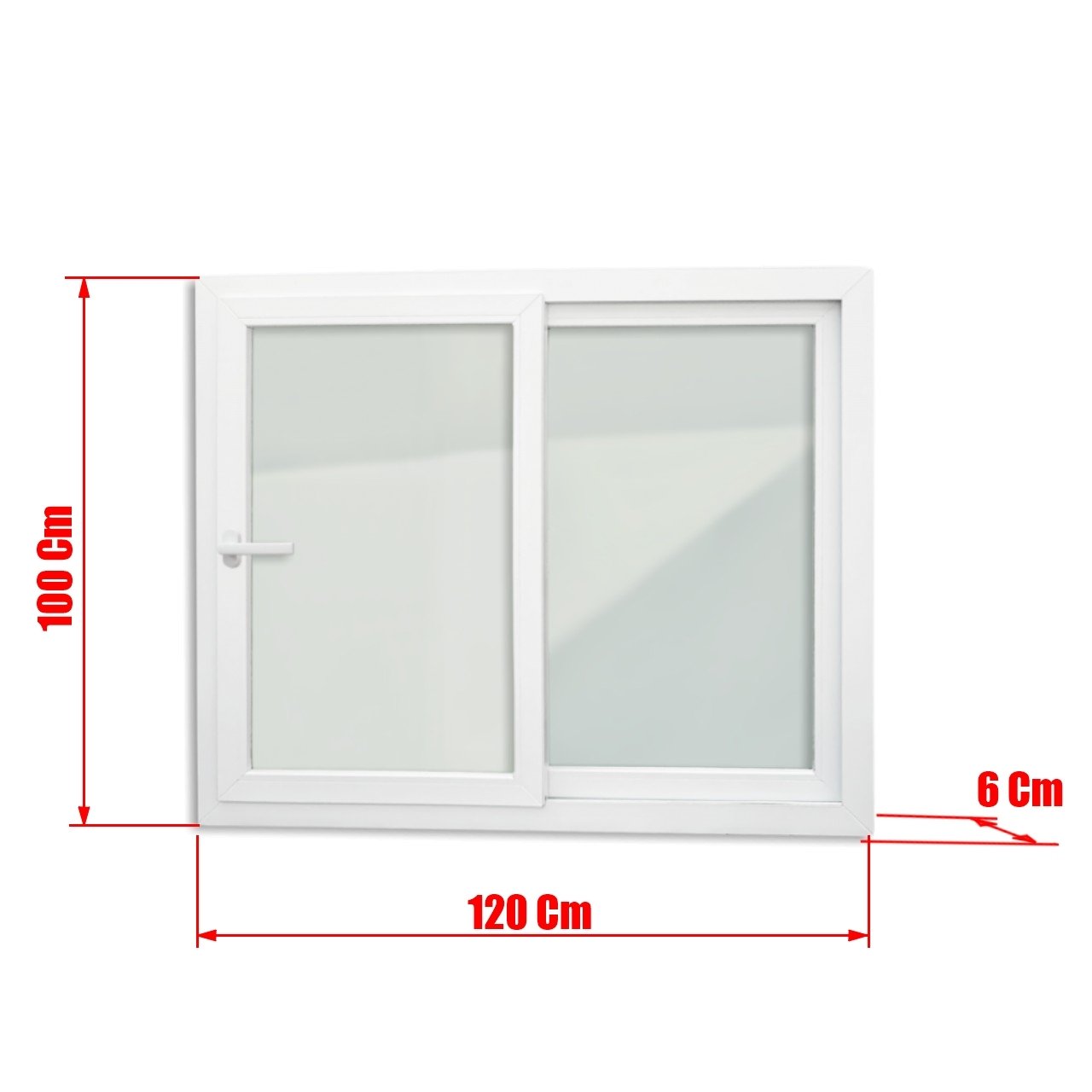 Janela de PVC 100x120cm 2 Folhas com Vidro Liso e Cremona ITEC Brimak - 7