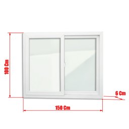 Janela de PVC 100x150cm 2 Folhas com Vidro Liso ITEC Brimak - 7