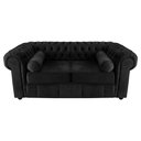 Ver imagem 1 de Sofá Chesterfield 02 Lugares 1.80 Cm Cor Preto New Velu 004 Jr