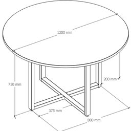 Mesa de Reunião Circular Pé Metálico D1200 Expresso Móveis - 3