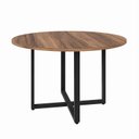 Ver imagem 4 de Mesa de Reunião Circular 120cm Pé Metálico em Nogal/Preto Linha D1200 Yescasa