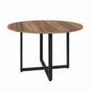 Ver imagem 4 de Mesa de Reunião Circular 120cm Pé Metálico em Nogal/Preto Linha D1200 Yescasa Marrom