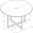 Ver imagem 3 de Mesa de Reunião Circular 120cm Pé Metálico em Nogal/Preto Linha D1200 Yescasa Marrom