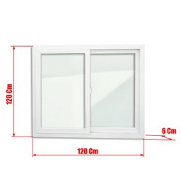 Janela de PVC 120x120cm 2 Folhas com Vidro Liso ITEC Brimak - 7