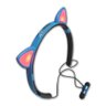 Fone Orelha de Gato Headphone Bluetooth Sem fio Led Tiara Azul - 3