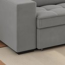 Ver imagem 5 de Sofá Retrátil Reclinável 2 Lug com Molas Ensacadas 2,18m Lara Veludo Cinza Larbelle
