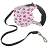 Coleira Guia Retrátil Cachorro 5 M Cães Passeio Sj Guia Retrátil com Estampa Patinhas Rosas - 1