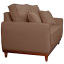 Ver imagem 7 de Kit Sofa Sena 2 e 3 Lugares Base de Madeira para Sala Hotel Linho Marrom