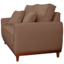 Ver mais imagens de Kit Sofa Sena 2 e 3 Lugares Base de Madeira para Sala Hotel Linho Marrom