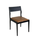 Ver imagem 1 de CADEIRA EM MADEIRA COM ASSENTO ESTOFADO CARAMELO. COR PRETO