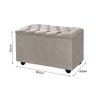 Recamier Puff Baú Príncipe Solteiro 80cm Suede Marfim - 3