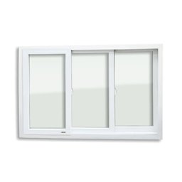 Janela de PVC 100x200cm 3 Folhas com Vidro Liso ITEC Brimak - 6