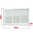Ver imagem 7 de Janela de PVC 100x200cm 3 Folhas com Vidro Liso e Cremona Itec Brimak Branco