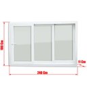 Ver imagem 7 de Janela de PVC 100x240cm 3 Folhas com Vidro Liso e Cremona Itec Brimak Branco